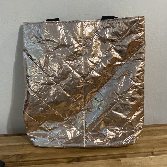 Victoria's Secret Rose Gold Quilted Metallic Tote - Picture 3 of 10